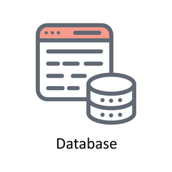 database fill outline icons simple stock i vector image