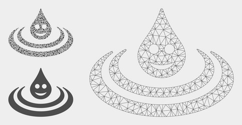 happy drop ripple mesh network model vector image