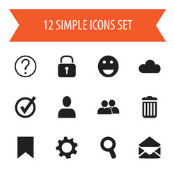 Set of 12 editable network icons includes symbols vector