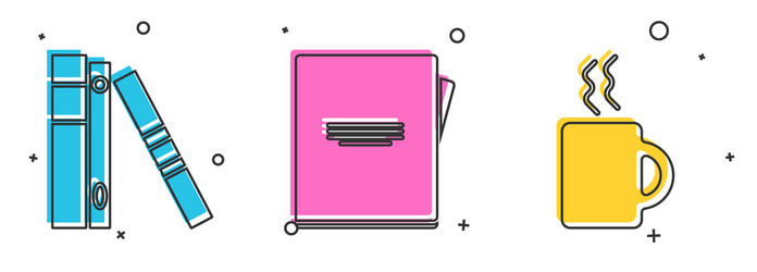 set office folders with papers and documents vector image