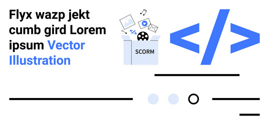 web development concept with code symbol and scorm vector image