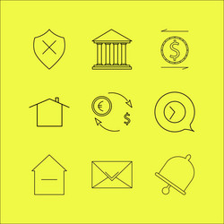 web linear icon set simple outline icons vector image