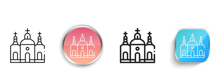 chesme church icon thin linear regular and button vector image