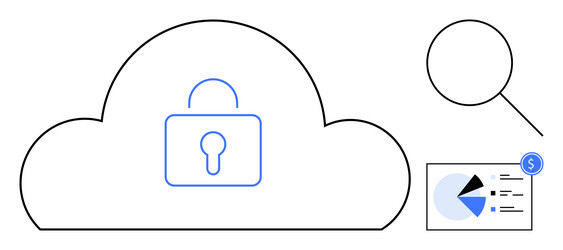cloud security with data analytics and financial vector image