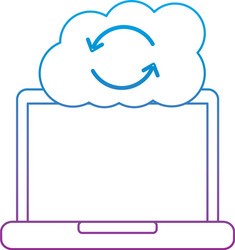 cloud storage device laptop with data base vector image