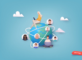 connected people as social community networking vector image
