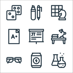 nerd line icons linear set quality vector image