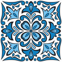 Portuguese Azulejo Pop Art Tile Vector Image