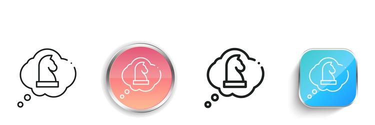 chess icon thin linear regular and button style vector image