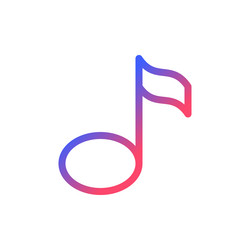 Musical note pixel perfect gradient linear ui icon vector