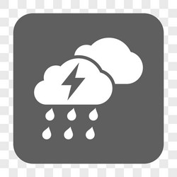 thunderstorm clouds rounded square button vector image