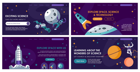 web banner set design with science learning offer vector image