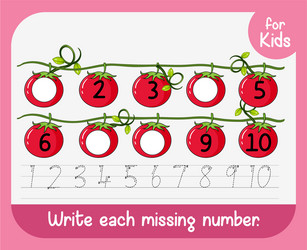 write each missing number vector image