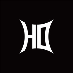 Ho monogram logo with abstract line Royalty Free Vector