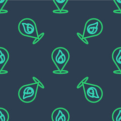 Line map pointer with fire flame icon isolated vector
