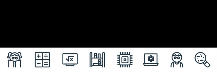 Nerd line icons linear set quality vector