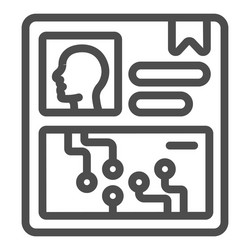 personal data in screen line icon web security vector image