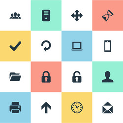 set of simple application vector image