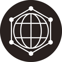 sphere world planet with points network around vector image