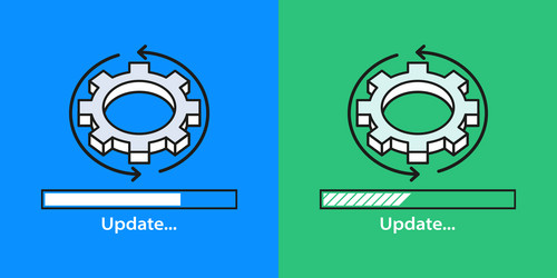 system software update and upgrade install new vector image