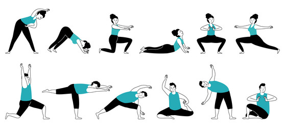Yoga Workout - Flexibility & Strength Vector Image