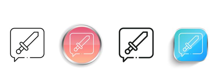 chess icon thin linear regular and button style vector image