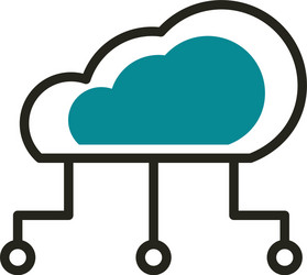 Cloud computing connection web development icon vector