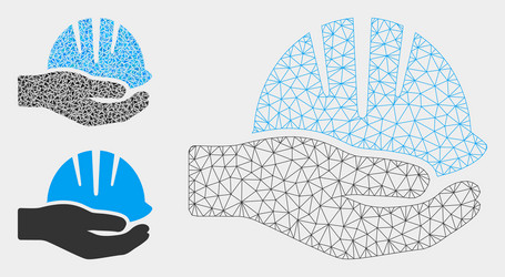 hand with helmet mesh 2d model and triangle vector image