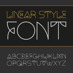 Linear font - simple and minimalistic vector