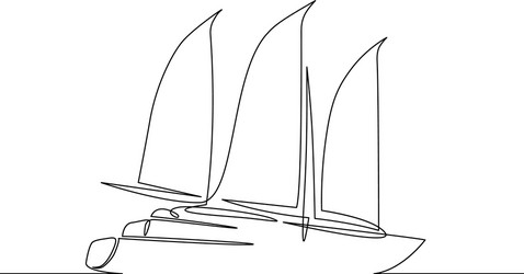 One continuous line drawing of fast speed boat sailing on the sea