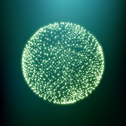 Sphere consisting of points 3d glowing grid vector