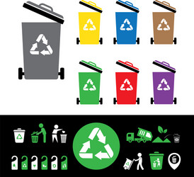 trash categories recycle garbage bin vector