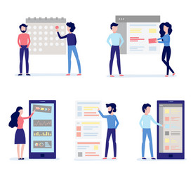 using and customizing application set mobile app vector image