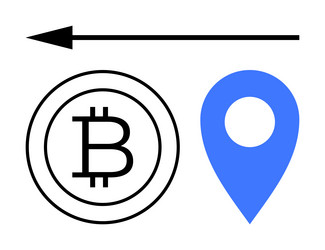 bitcoin navigation and location concept vector image