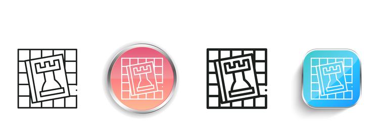 chess icon thin linear regular and button style vector image
