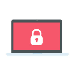 Computer with red screen the concept of ransom vector