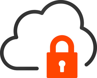 linear cloud icon with lock encrypted data vpn vector image