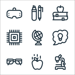 Nerd line icons linear set quality vector