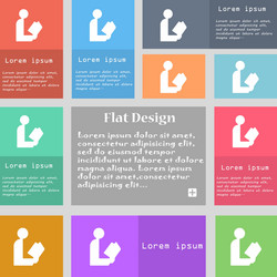 Read a book icon sign set of multicolored buttons vector