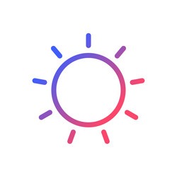 Sun pixel perfect gradient linear ui icon vector