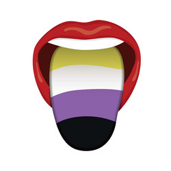 tongue out with multiple color concept for lgbt vector image