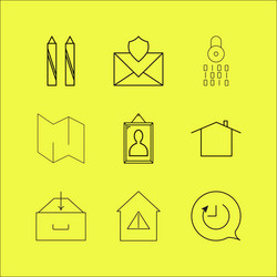 Web linear icon set simple outline icons vector