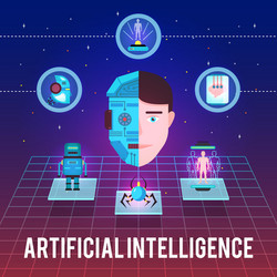 Artificial Intelligence Tech Background vector image