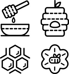 Honey outline icons vector