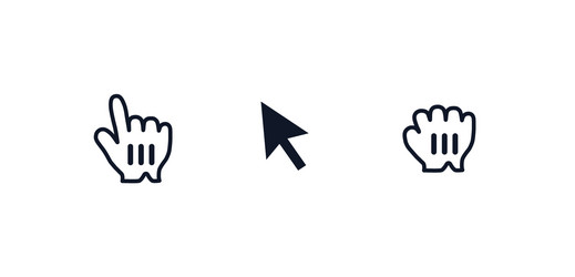 Ios apple arrow and hand icon vector