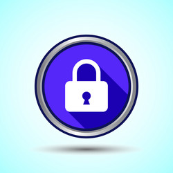 lock icon button design security symbol vector image