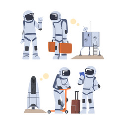 Man astronaut character in outer space vector
