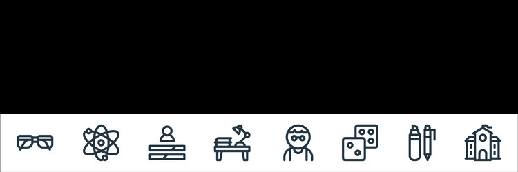 Nerd line icons linear set quality vector