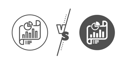 Report document line icon column graph sign vector