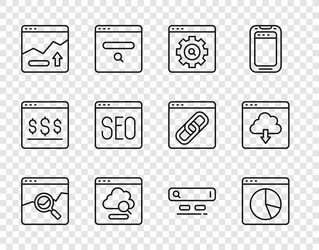 set line website with stocks market graph chart vector image